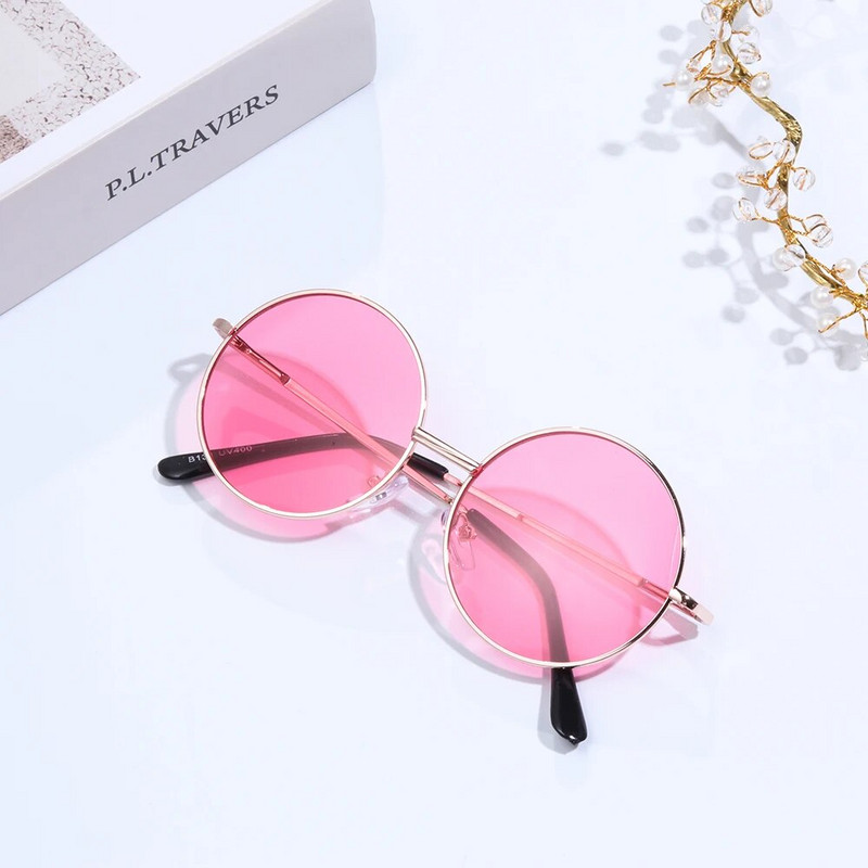 1PC Retro saulesbrilles bērniem Candy Color apaļa rāmja saulesbrilles zēniem, meitenēm, anti-UV vintage saulesbrilles