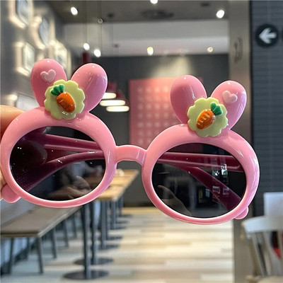 Bērnu saulesbrilles multfilmas zaķa forma ar burkānu meitenes zēns bērniem saulesbrilles Cosplay brilles jaukas ēnas brilles UV400