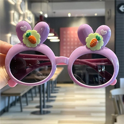 Bērnu saulesbrilles multfilmas zaķa forma ar burkānu meitenes zēns bērniem saulesbrilles Cosplay brilles jaukas ēnas brilles UV400