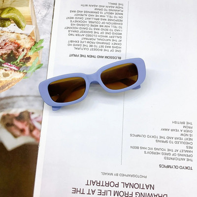Bērni jaukas vintage matēts taisnstūris UV400 saulesbrilles āra meitenēm zēniem saldās saulesbrilles aizsardzība klasiskās bērnu saulesbrilles