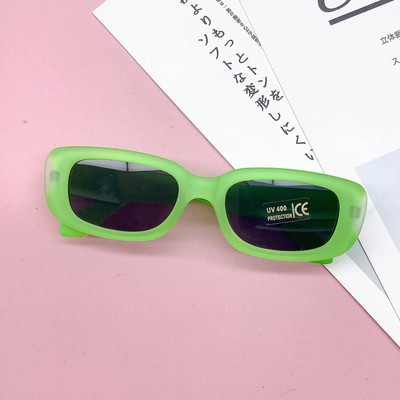 Bērni jaukas vintage matēts taisnstūris UV400 saulesbrilles āra meitenēm zēniem saldās saulesbrilles aizsardzība klasiskās bērnu saulesbrilles