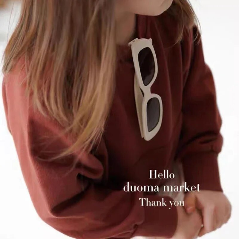 Bērni jaukas vintage matēts taisnstūris UV400 saulesbrilles āra meitenēm zēniem saldās saulesbrilles aizsardzība klasiskās bērnu saulesbrilles