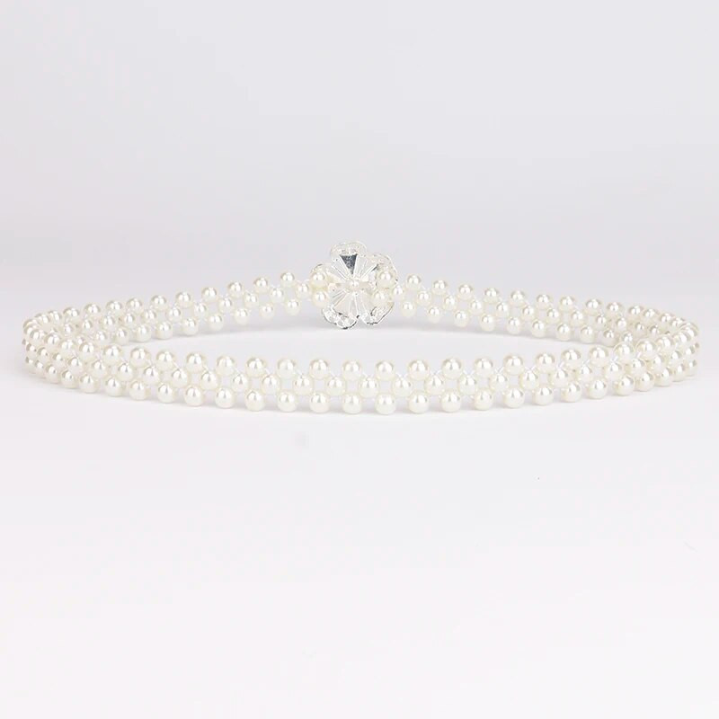 Pearl elastsed Rhinestone Flower klassi peenikesed vööd naiste vöökohale Dekoratiivsed Naistele Lastele Pulmakleidi Mantli aksessuaarid