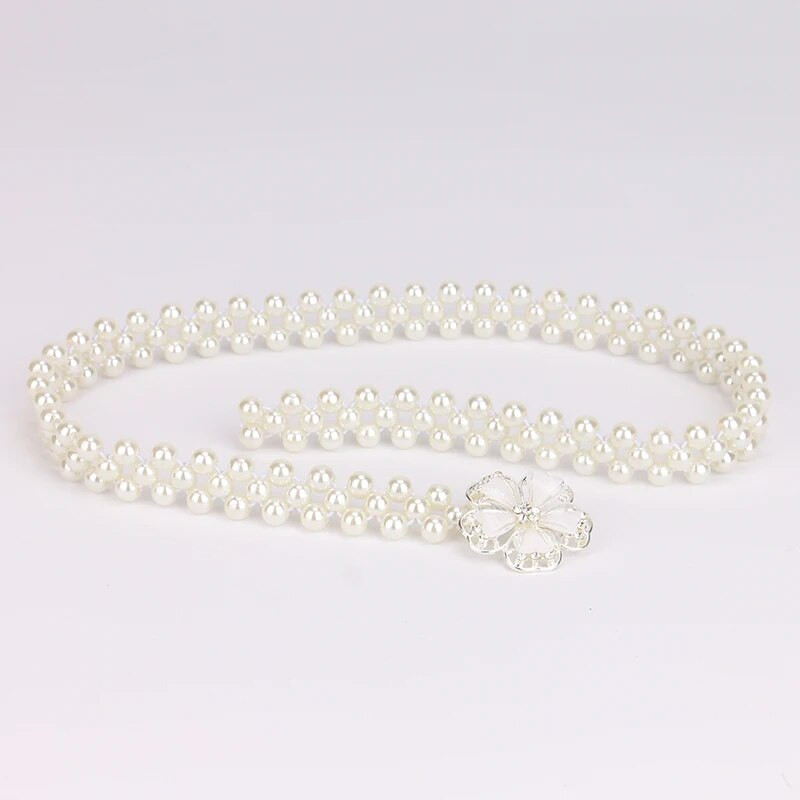 Pearl elastsed Rhinestone Flower klassi peenikesed vööd naiste vöökohale Dekoratiivsed Naistele Lastele Pulmakleidi Mantli aksessuaarid