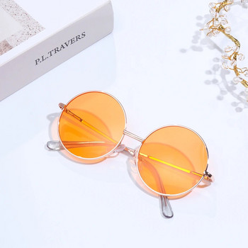 Модни 1PC ретро слънчеви очила за деца Слънчеви очила с кръгли рамки в бонбонени цветове за момчета и момичета Анти-UV ретро слънчеви очила Очила