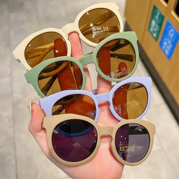 Νέα μόδα παιδικά γυαλιά Vintage στρογγυλά γυαλιά ηλίου για εξωτερική προστασία από τον ήλιο Baby girls Acrylic UV400 Παιδικά γυαλιά ηλίου