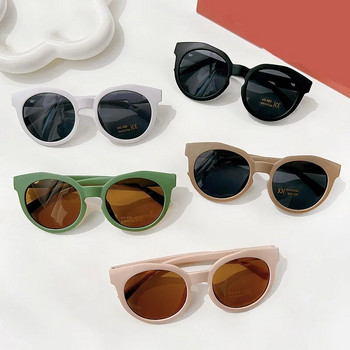 Нови модни детски очила Винтидж кръгли външни слънцезащитни слънчеви очила Бебешки момичета Акрилни UV400 слънчеви очила Детски очила