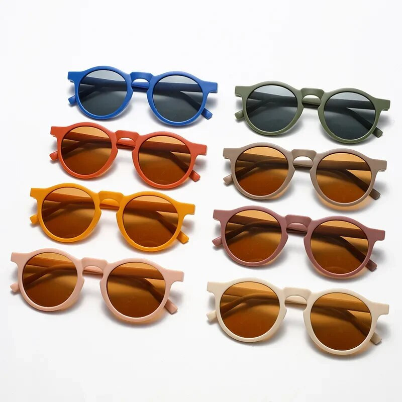 Jaunas modes bērnu brilles Vintage apaļas āra saules aizsargbrilles zīdaiņiem Akrila UV400 saulesbrilles bērniem brilles