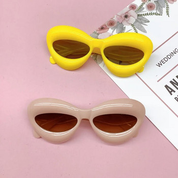 Νέα Cat Eye Candy Color Παιδικά γυαλιά ηλίου Αγόρια, επώνυμα σχεδιαστής μόδας Οβάλ Αποχρώσεις φακών UV400 Girls Κίτρινο Ροζ Y2k Γυαλιά ηλίου