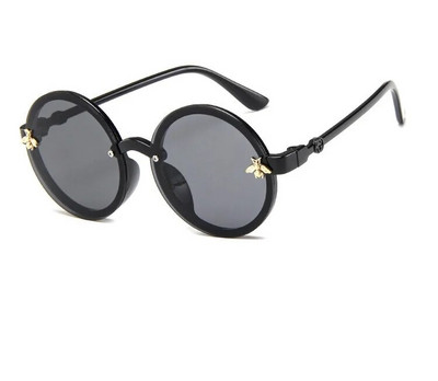 SHENGMEIYU Apaļas bērnu saulesbrilles Flower Baby Children Shades Saulesbrilles Meitenes Jauki pusrāmis metāla brilles UV400