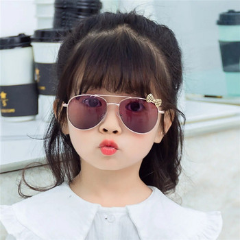 Детски слънчеви очила с метална рамка с лък Детски слънчеви очила Модни момичета Очила за открито Парти очила Сладък стил Очила