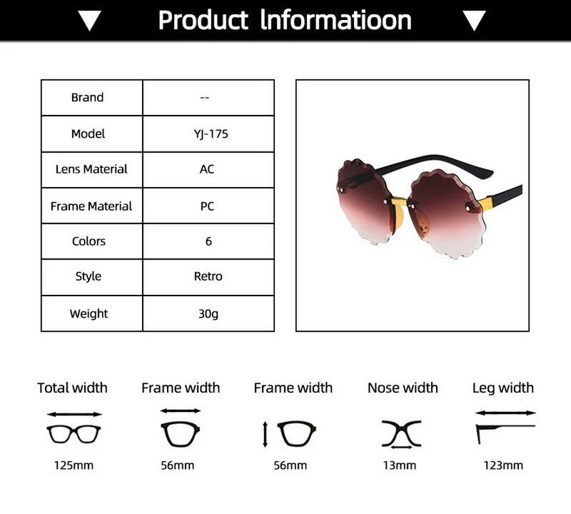 Flower Wave apaļas saulesbrilles zēniem, meitenes bērniem