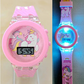 Fete Copii Copii Desene animate Colectie Unicorn Bliț electronic digital Glow Up Light Colorat Cadouri pentru petrecerea de aniversare Ceasuri