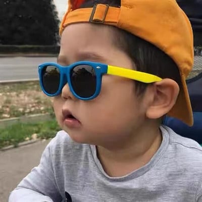 Polarized Kids Napszemüveg TR90 Szilikon Gél Keret Klasszikus Négyzet Gyermek Napszemüveg Lány Fiú Több Színes Babaszemüveg UV400