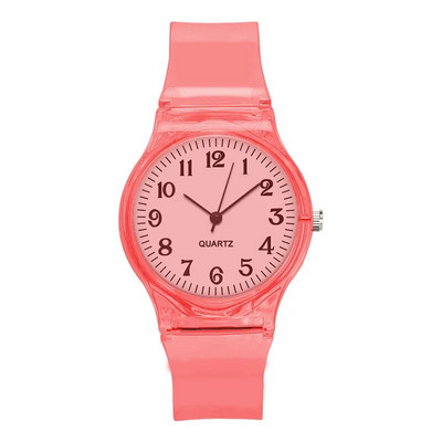 Ceas Copii Ceasuri Cuarț Ceasuri de mână Jeleu pentru Fată și Băiat Ceasuri Sport Copii Student Plastic Transparent Montre Femme