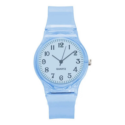 Ceas Copii Ceasuri Cuarț Ceasuri de mână Jeleu pentru Fată și Băiat Ceasuri Sport Copii Student Plastic Transparent Montre Femme