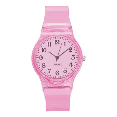 Ceas Copii Ceasuri Cuarț Ceasuri de mână Jeleu pentru Fată și Băiat Ceasuri Sport Copii Student Plastic Transparent Montre Femme