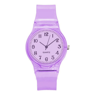 Ceas Copii Ceasuri Cuarț Ceasuri de mână Jeleu pentru Fată și Băiat Ceasuri Sport Copii Student Plastic Transparent Montre Femme