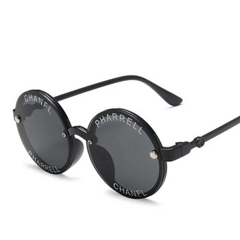 2024 Нова мода Огледало с кръгла рамка Детски слънчеви очила Пластмасови класически детски антирефлексни слънчеви очила Uv400