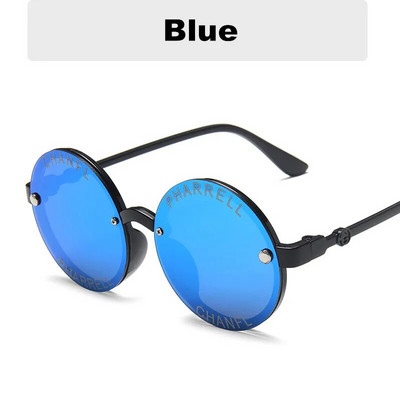 2024. aasta uus moodne ümmarguse raamiga peegliga laste päikeseprillid, plastist klassikalised laste peegeldusvastased päikeseprillid Uv400