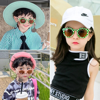 Παιδικό χαριτωμένο πούλι, έγχρωμο, στρογγυλό γυαλιά ηλίου, παιδικά κορίτσια, αντηλιακά γυαλιά ηλίου για εξωτερικούς χώρους, παιδικά γυαλιά προστασίας ματιών