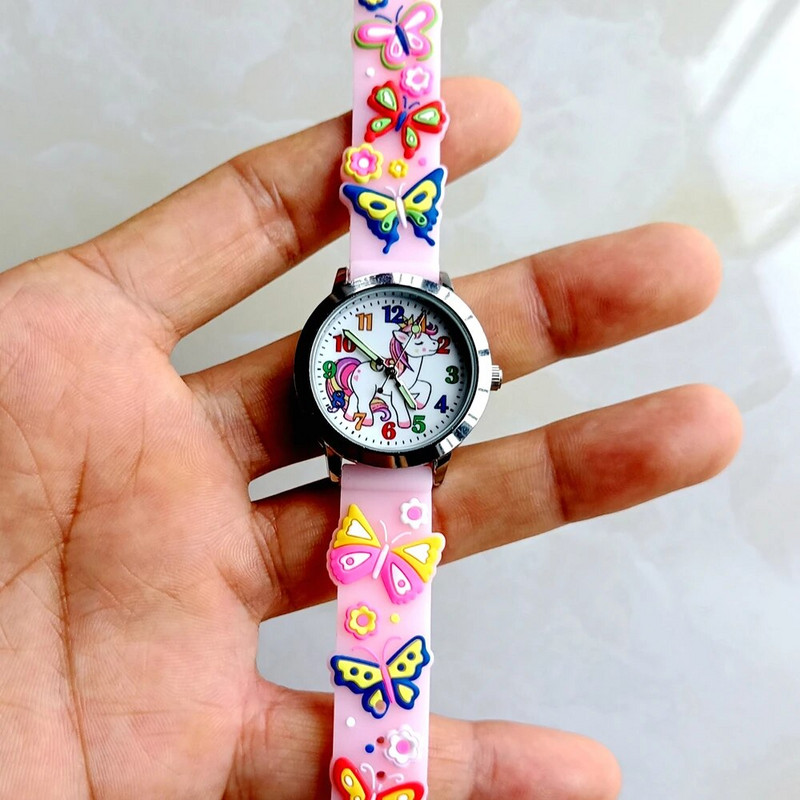 Multifilm Armas 3D Ükssarvik Liblikad Lilled Ilusad Kellad Tüdrukutele Poistele Lapsed Lapsed Õpilastele Pidu jõulukingitused Kell