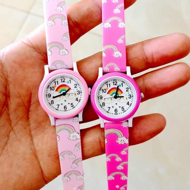 Rainbow Cloud Unicorn λουράκια σιλικόνης με στάμπα με πεταλούδα Παιδιά Παιδιά αγόρια κορίτσια μαθητές Quartz Δώρα για πάρτι γενεθλίων Ρολόγια