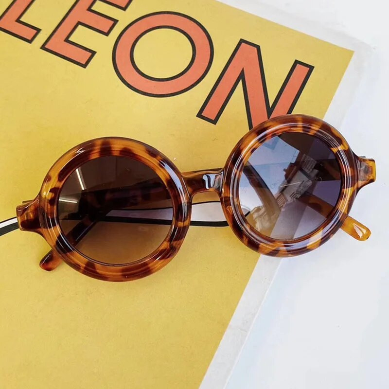 1 gab. 6 krāsu mazuļu saulesbrilles zēnam meitenei leoparda modes saulesbrilles bērnu brilles pludmales brilles