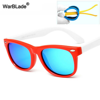 WarBLade Nove šarene sunčane naočale za djecu TR90 Polarizirane sunčane naočale za djevojčice i dječake Silikonske fleksibilne dječje UV400 zrcalne naočale