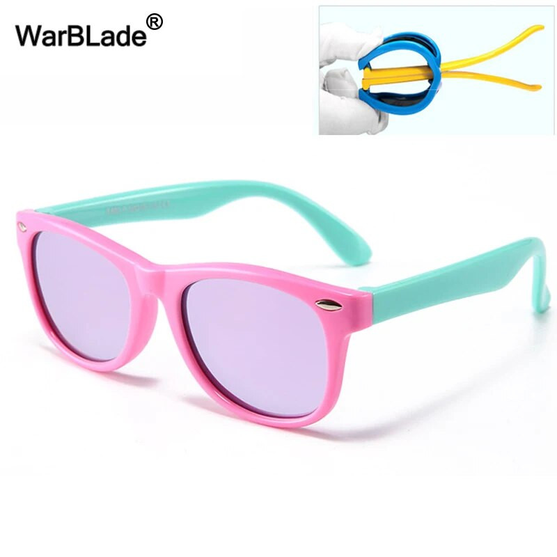 WarBLade Nove šarene sunčane naočale za djecu TR90 Polarizirane sunčane naočale za djevojčice i dječake Silikonske fleksibilne dječje UV400 zrcalne naočale