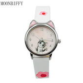 Hot Arrive Cute Juust Kass Muster Laste Kellad Tüdrukutele Kvartsi Analoog Laste Kellad Naistele Tudengikell Kingitus Relogio Feminino