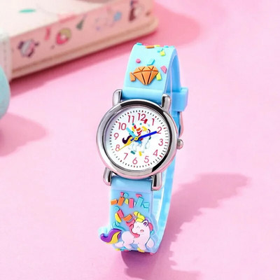 Ikdienišķs bērnu pulkstenis Kawaii multfilma 3D vienradzis rozā silikona meitene arābu digitālā kvarca rokas pulksteņi bērniem relojes rokassprādze