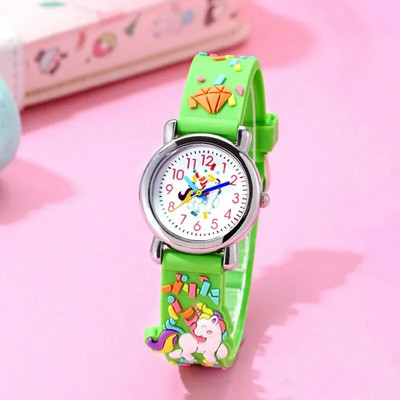 Ikdienišķs bērnu pulkstenis Kawaii multfilma 3D vienradzis rozā silikona meitene arābu digitālā kvarca rokas pulksteņi bērniem relojes rokassprādze