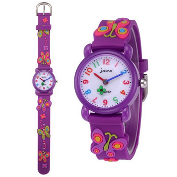 Гледайте за деца 3D карикатура пеперуда гумен кварцов ръчен часовник студент момичета цветни сладки часовници момчета подарък часовник Relogios
