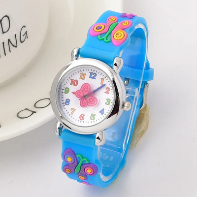 Sat za djecu 3D crtani leptir Gumeni kvarcni ručni sat Student Djevojke Šareni slatki satovi Dječaci Poklon sat Relogios