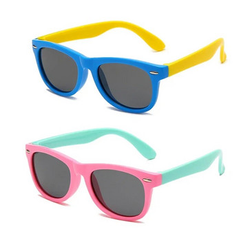 Нови поляризирани детски слънчеви очила Квадратни силиконови гъвкави детски момчета и момичета Слънчеви очила Бебешки сенници Очила UV400 Oculos