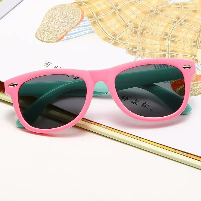 Jaunas polarizētas bērnu saulesbrilles kvadrātveida silikona elastīgas bērnu zēnu meitenes saulesbrilles bērnu ēnas brilles UV400 Oculos