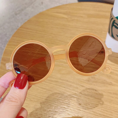 Jauni bērni jauka multfilma lāča forma apaļas saulesbrilles meitene zēns leopards divkrāsu vintage saulesbrilles UV aizsardzība klasisks bērns