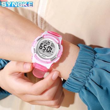 Студентски дигитален часовник SYNOKE Водоустойчив спортен детски часовник Glow Multi Function Kids Watch Seven Colours Light Gift