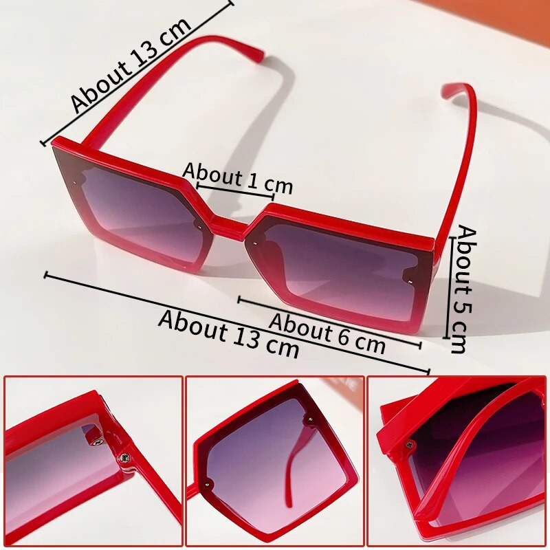 Νέα Χρώματα Κορίτσια Γεωμετρικό Ορθογώνιο Αξεσουάρ Προστασίας Ματιών Παιδικά Χρώματα Γυαλιά ηλίου Κορίτσια Αγόρια Παιδικά Γυαλιά ηλίου Polarized