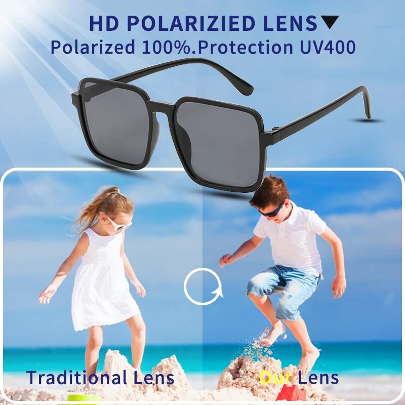 Νέα Χρώματα Κορίτσια Γεωμετρικό Ορθογώνιο Αξεσουάρ Προστασίας Ματιών Παιδικά Χρώματα Γυαλιά ηλίου Κορίτσια Αγόρια Παιδικά Γυαλιά ηλίου Polarized