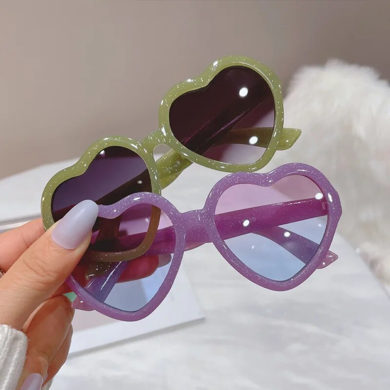 Cute Candy Krāsu Sirsniņas Bērnu Saulesbrilles Bērniem Retro Rozā Karikatūra Saulesbrilles Rāmis Meitenēm Zēniem Zīdaiņiem Saulesbrilles UV400 Brilles
