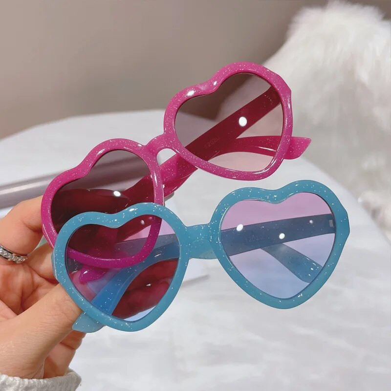 Cute Candy Krāsu Sirsniņas Bērnu Saulesbrilles Bērniem Retro Rozā Karikatūra Saulesbrilles Rāmis Meitenēm Zēniem Zīdaiņiem Saulesbrilles UV400 Brilles
