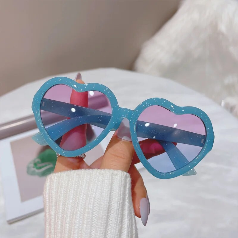 Cute Candy Krāsu Sirsniņas Bērnu Saulesbrilles Bērniem Retro Rozā Karikatūra Saulesbrilles Rāmis Meitenēm Zēniem Zīdaiņiem Saulesbrilles UV400 Brilles