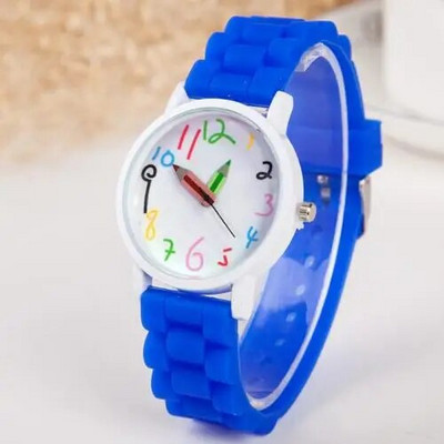 Ceas de mână drăguț pentru copii din desene animate pentru copii, cadran rotund, curea din silicon, ceas de mână digital, cu indicator de modă, cuarț, băiat, fată, student