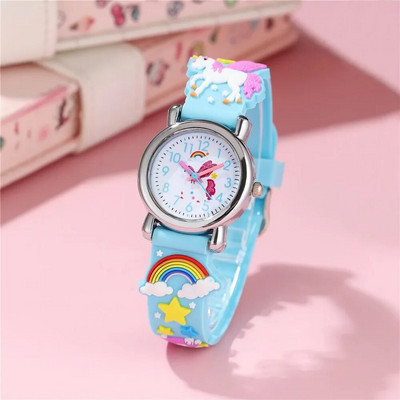 Ceas pentru copii din desene animate Copii Fete Băieți Studenți Ceasuri din silicon Curcubeu Unicorn Ceas drăguț Stelele minunate Cadou de petrecere Ceas de mână cu quartz