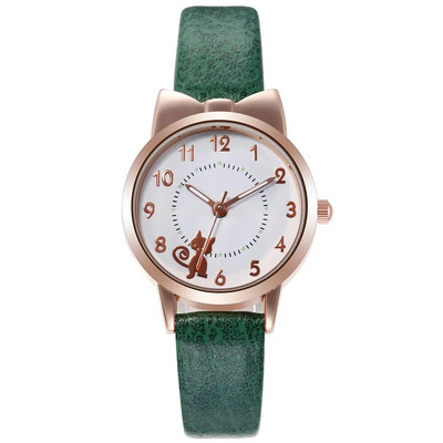 JOYROX Cute Siera Kaķa Raksts Bērnu Pulksteņi Meiteņu Kvarca Analogie Bērnu Pulksteņi Sievietēm Studentu Pulkstenis Dāvana Relogio Feminino