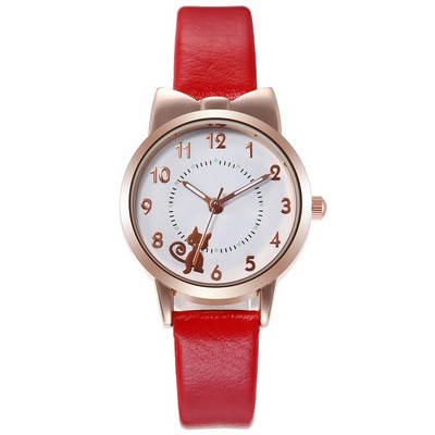 JOYROX Cute Siera Kaķa Raksts Bērnu Pulksteņi Meiteņu Kvarca Analogie Bērnu Pulksteņi Sievietēm Studentu Pulkstenis Dāvana Relogio Feminino