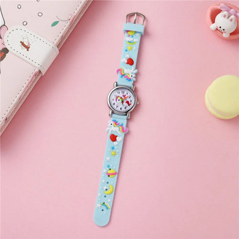 Ежедневни сладки детски часовници Kawaii Cartoon 3D Unicorn Pink Silicone Girl арабски цифрови кварцови ръчни часовници Children Relojes гривна