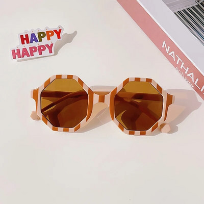 2023 Dječje slatke prugaste poligonske UV400 sunčane naočale Dječje djevojčice Sunčane naočale za zaštitu od sunca na otvorenom Dječje naočale za zaštitu očiju